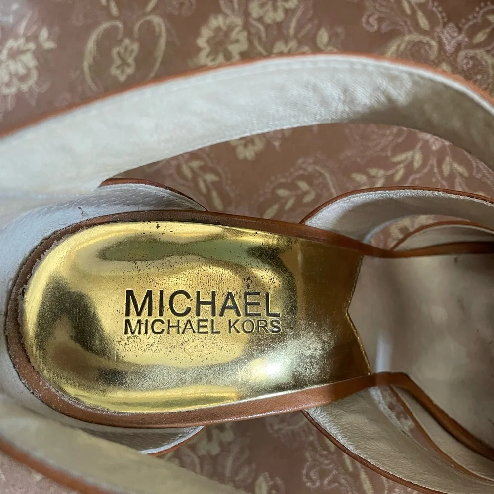 Michael Kors Brown Leather Women's Sandals - Picture 4 of 9